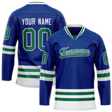 Custom Royal Kelly Green Solid Colour Hockey Jersey