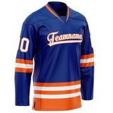 Custom Royal Orange Solid Colour Hockey Jersey