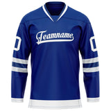 Custom Royal White Solid Colour Hockey Jersey