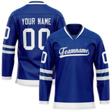 Custom Royal White Solid Colour Hockey Jersey