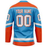 Custom Sky Blue Red Solid Colour Hockey Jersey