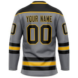 Custom Steel Gray Black Solid Colour Hockey Jersey