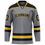 Custom Steel Gray Black Solid Colour Hockey Jersey