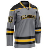 Custom Steel Gray Black Solid Colour Hockey Jersey