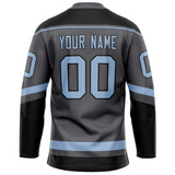 Custom Steel Gray Light Blue Solid Colour Hockey Jersey