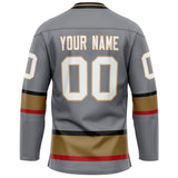 Custom Steel Gray Brown Solid Colour Hockey Jersey