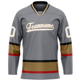 Custom Steel Gray Brown Solid Colour Hockey Jersey