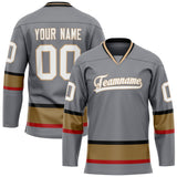 Custom Steel Gray Brown Solid Colour Hockey Jersey