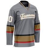 Custom Steel Gray Brown Solid Colour Hockey Jersey