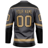 Custom Steel Gray Cream Solid Colour Hockey Jersey