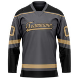 Custom Steel Gray Cream Solid Colour Hockey Jersey