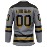 Custom Steel Gray Black Solid Colour Hockey Jersey