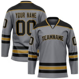 Custom Steel Gray Black Solid Colour Hockey Jersey