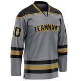 Custom Steel Gray Black Solid Colour Hockey Jersey