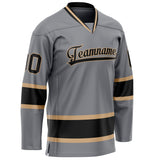 Custom Steel Gray Cream Solid Colour Hockey Jersey