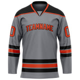 Custom Steel Gray Red Solid Colour Hockey Jersey