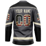 Custom Steel Gray Cream Solid Colour Hockey Jersey