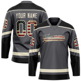 Custom Steel Gray Cream Solid Colour Hockey Jersey