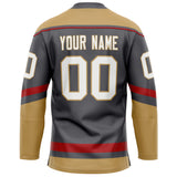 Custom Steel Gray Old Gold Solid Colour Hockey Jersey