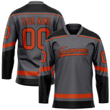 Custom Steel Gray Red Solid Colour Hockey Jersey