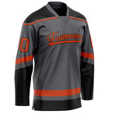 Custom Steel Gray Red Solid Colour Hockey Jersey