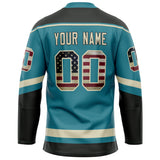 Custom Teal Cream Solid Colour Hockey Jersey