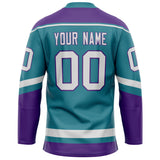 Custom Teal Purple Solid Colour Hockey Jersey