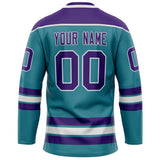 Custom Teal Purple Solid Colour Hockey Jersey