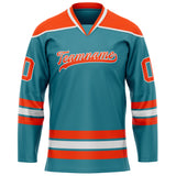 Custom Teal Orange Solid Colour Hockey Jersey