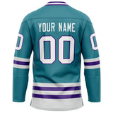 Custom Teal Purple Solid Colour Hockey Jersey