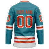 Custom Teal Red Solid Colour Hockey Jersey