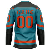 Custom Teal Red Solid Colour Hockey Jersey