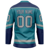 Custom Teal Navy Solid Colour Hockey Jersey