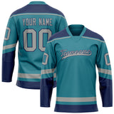 Custom Teal Navy Solid Colour Hockey Jersey