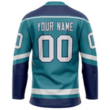 Custom Teal White Solid Colour Hockey Jersey