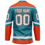 Custom Teal Orange Solid Colour Hockey Jersey