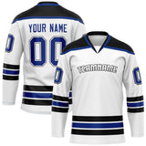 Custom White Black Solid Colour Hockey Jersey