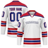 Custom White Red Solid Colour Hockey Jersey