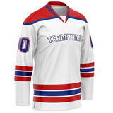 Custom White Red Solid Colour Hockey Jersey