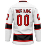 Custom White Red Solid Colour Hockey Jersey