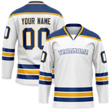 Custom White Royal Solid Colour Hockey Jersey