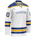 Custom White Royal Solid Colour Hockey Jersey