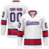 Custom White Red Solid Colour Hockey Jersey