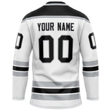 Custom White Black Solid Colour Hockey Jersey