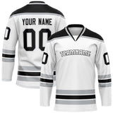 Custom White Black Solid Colour Hockey Jersey