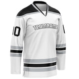 Custom White Black Solid Colour Hockey Jersey