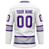 Custom White Purple Solid Colour Hockey Jersey