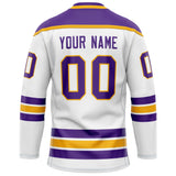 Custom White Purple Solid Colour Hockey Jersey