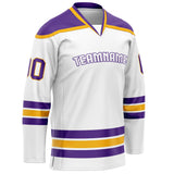 Custom White Purple Solid Colour Hockey Jersey