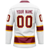 Custom White Crimson Solid Colour Hockey Jersey